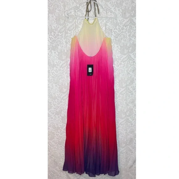Elegant Pink and Purple Ombre Halter Maxi Dress - Picture 2 of 15